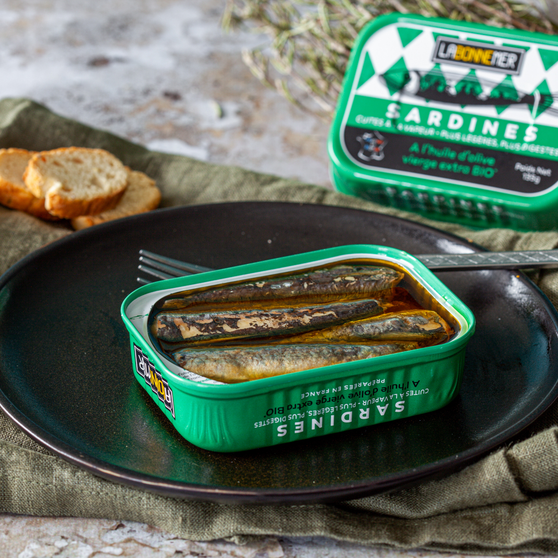 Sardines à l'huile d'olive vierge extra Bio - La Bonne Mer -135g