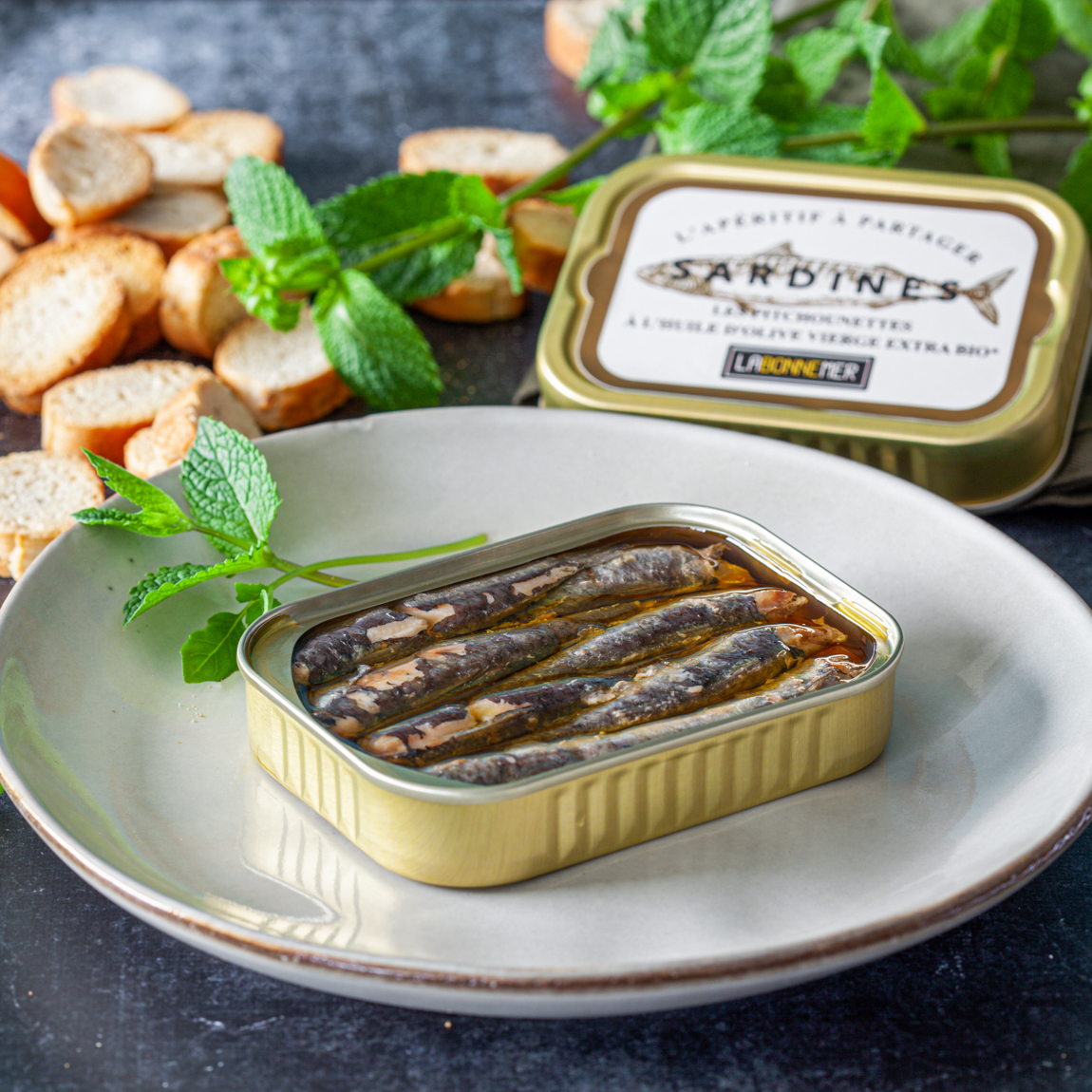 Petites sardines à l'huile d'olive vierge extra bio 100 g - La Bonne Mer