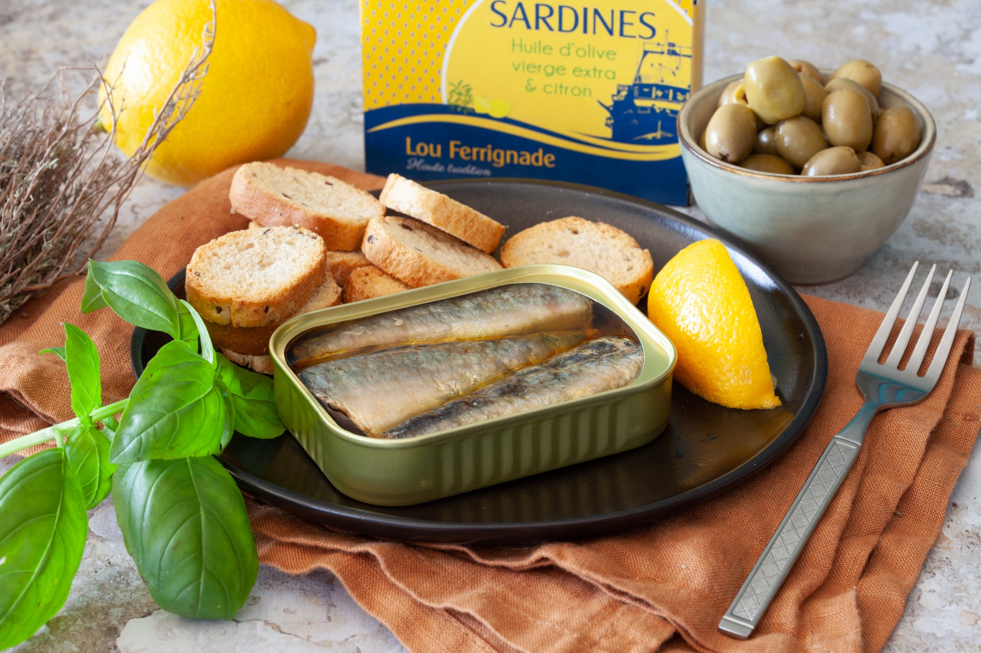 Sardines à l'huile d'olive et citron - Lou Ferrignade - 115g