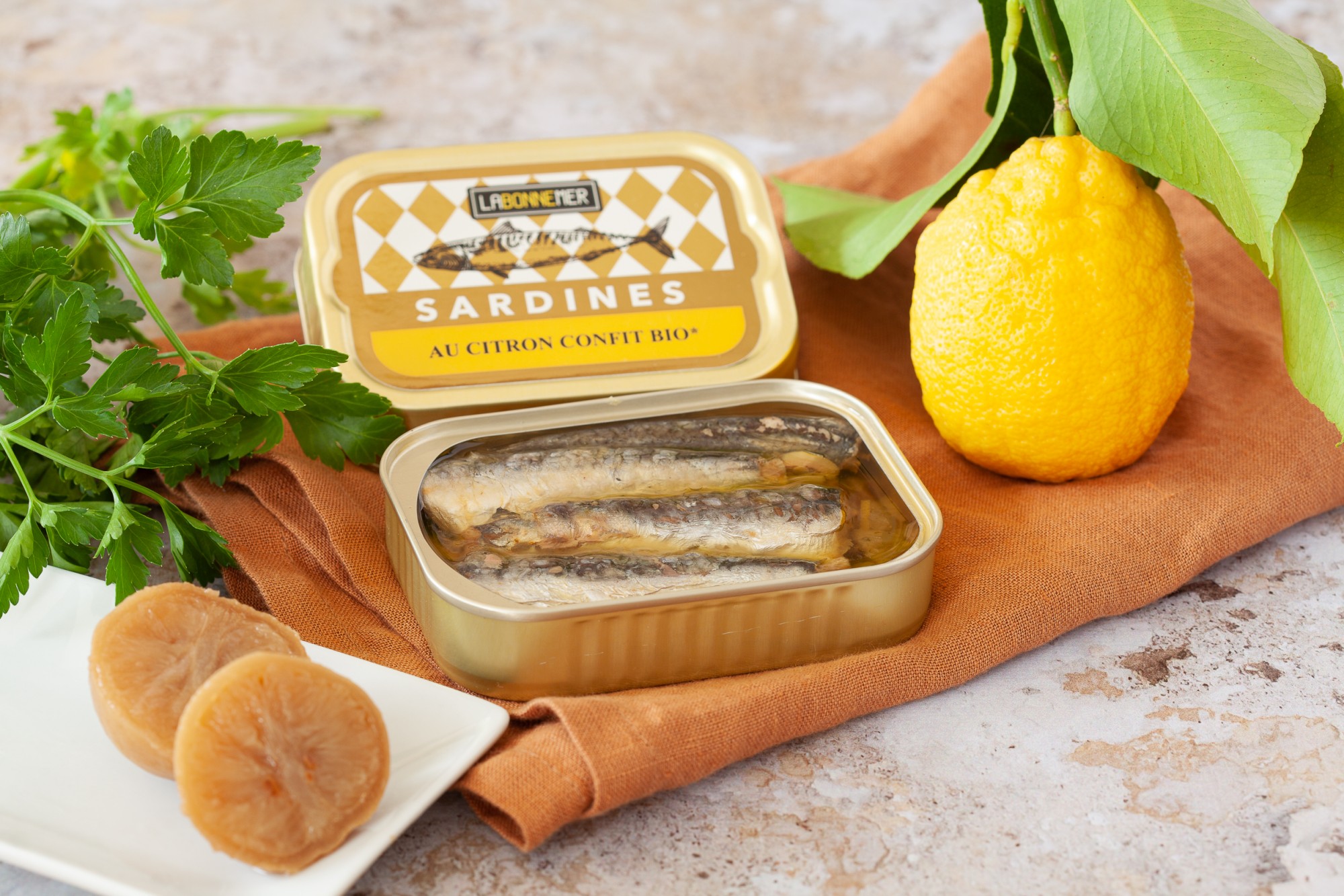 Sardines au citron confit bio - La Bonne Mer - 115 g