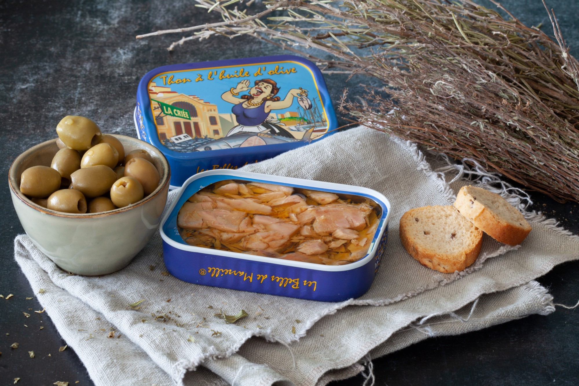 Morceaux de thon à l'huile d'olive vierge extra - Les Belles de Marseille - 115 g